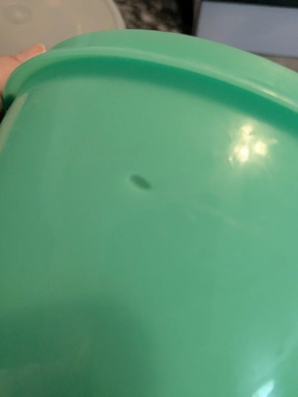 Tupperware Aqua Green Plastic Salad Spinner with Removable Strainer and Lid